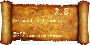 Koleszár Bianka névjegykártya