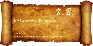 Koleszár Bianka névjegykártya