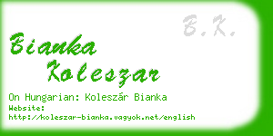 bianka koleszar business card