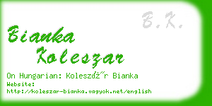 bianka koleszar business card